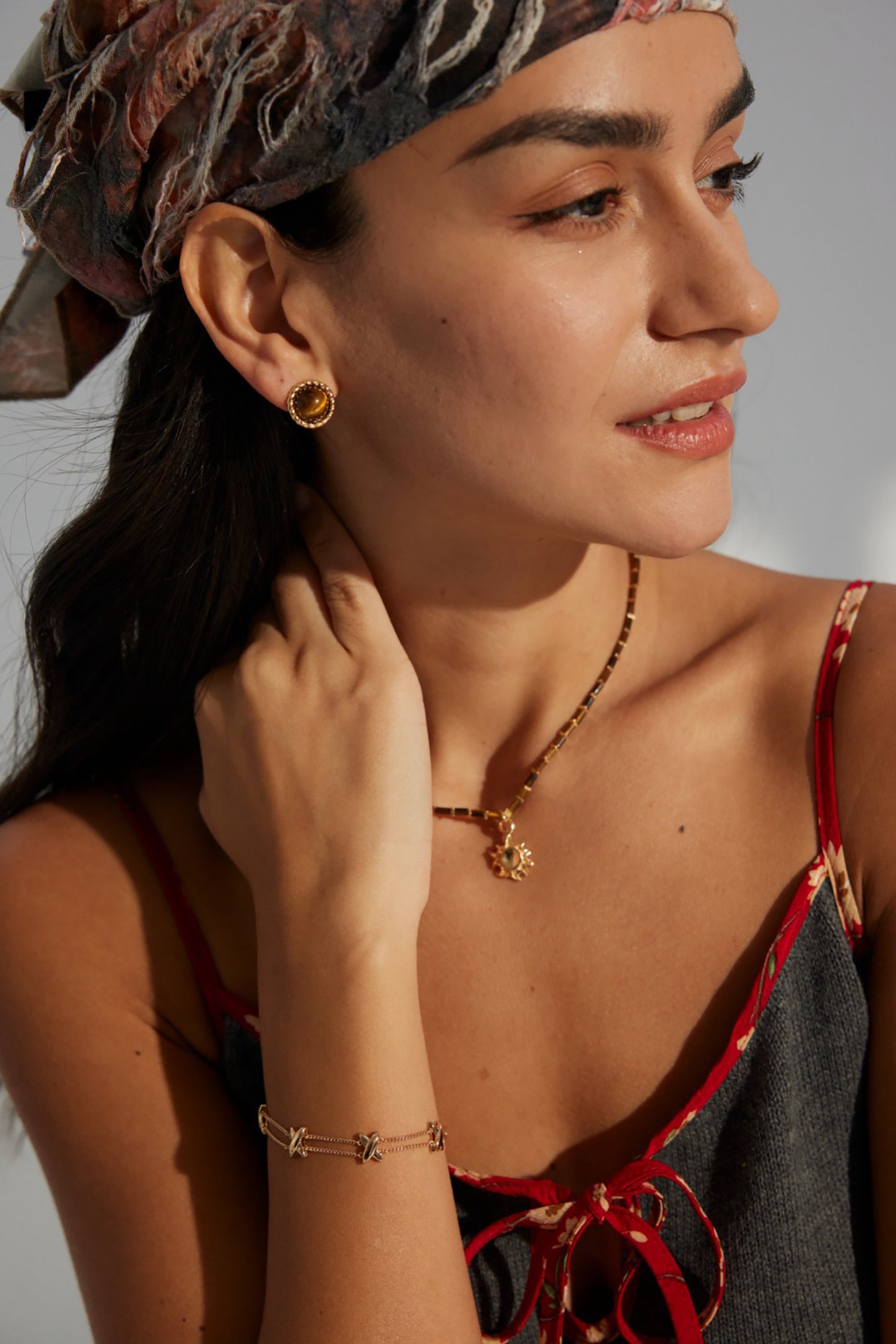 Star Charms Gold Plated Sterling Silver Bracelet