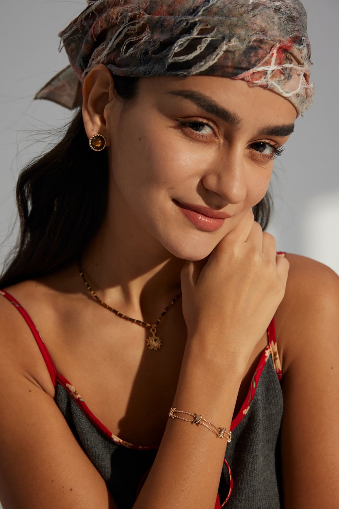 Star Charms Gold Plated Sterling Silver Bracelet