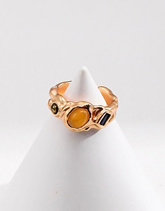 Gold With Yellow Zircon Setting Open Ring