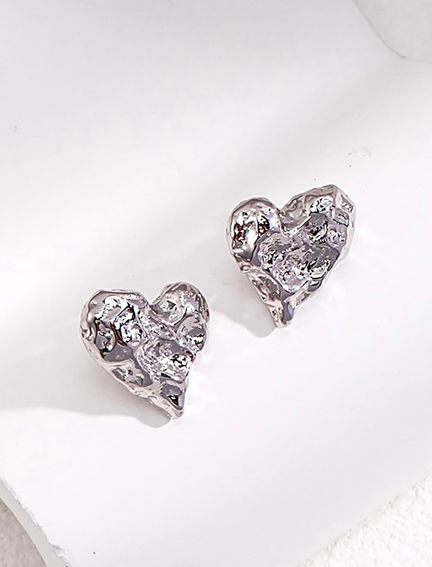 Heart Gold Plated Silver Stud Earrings