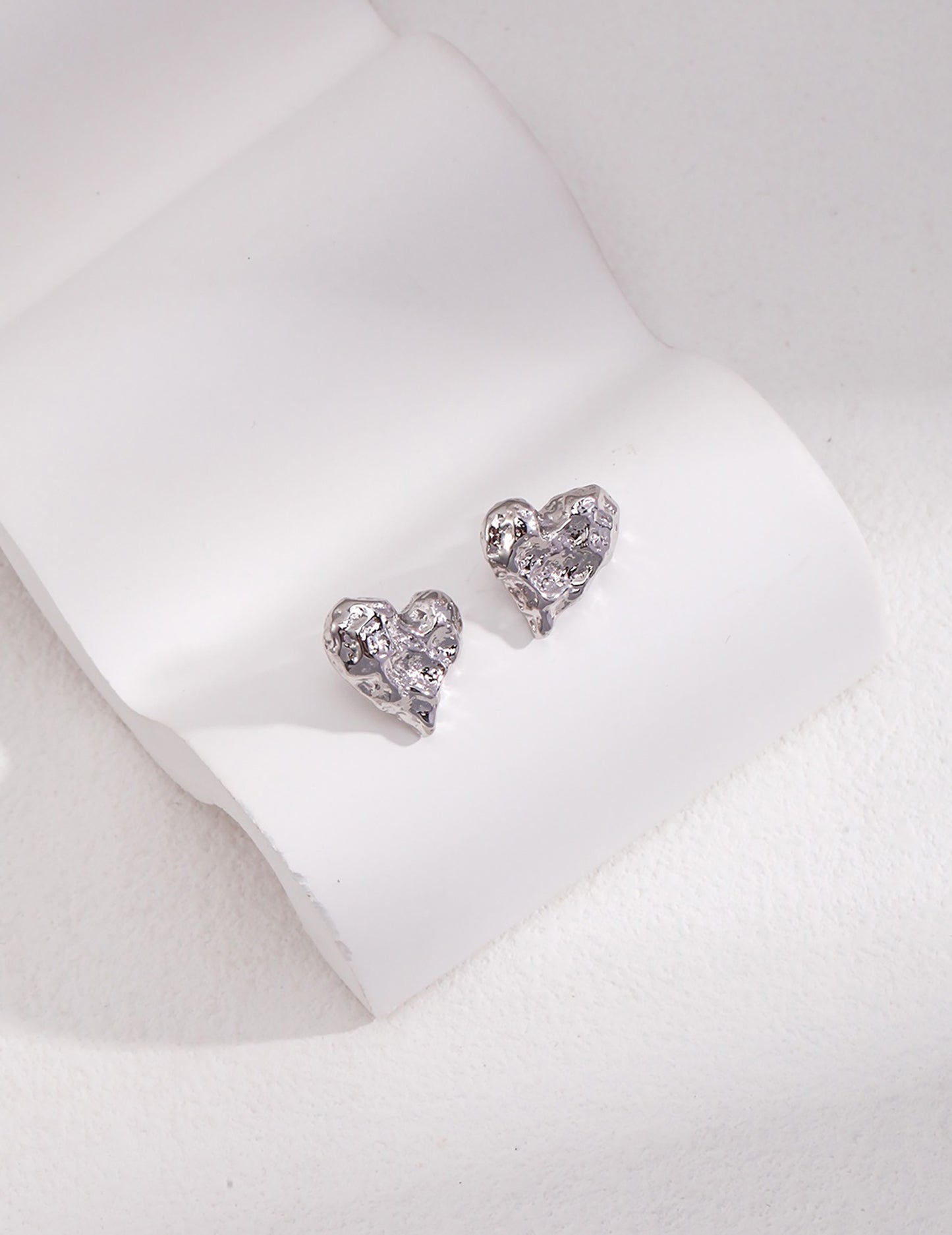 Heart Gold Plated Silver Stud Earrings