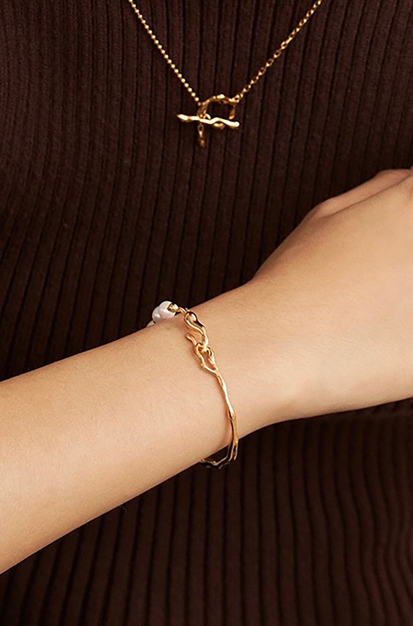 Morden 925 Silver With Pearls Bracelet