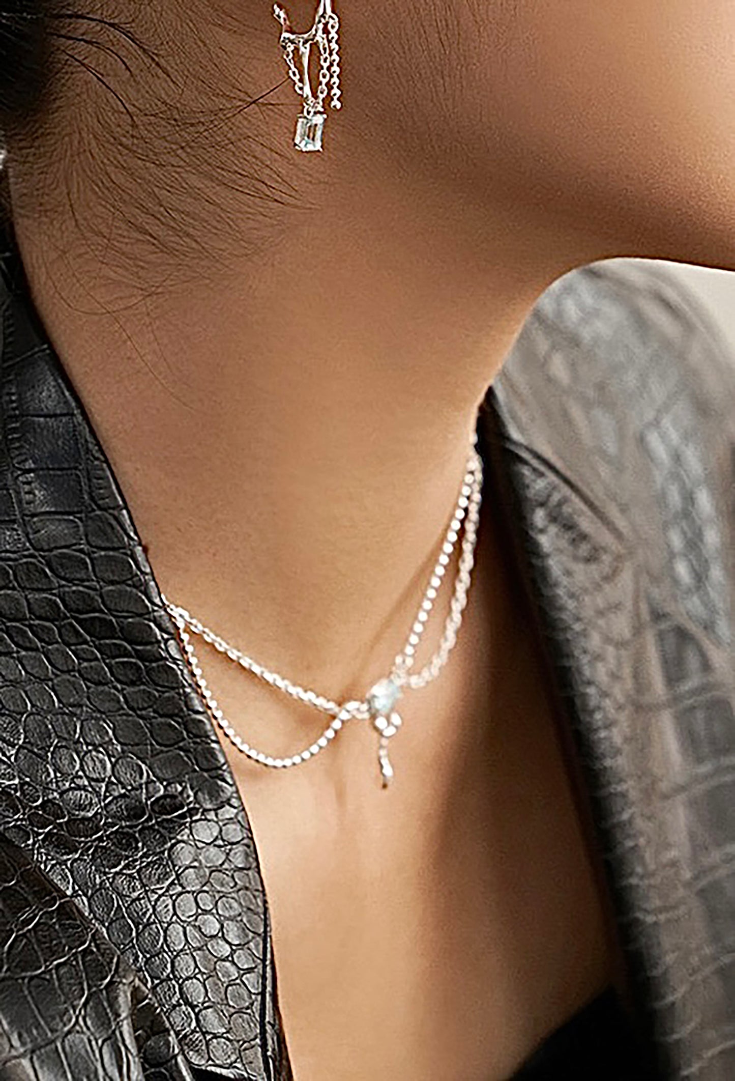 Gothic Style 925 Silver With Topaz Pendant Necklace