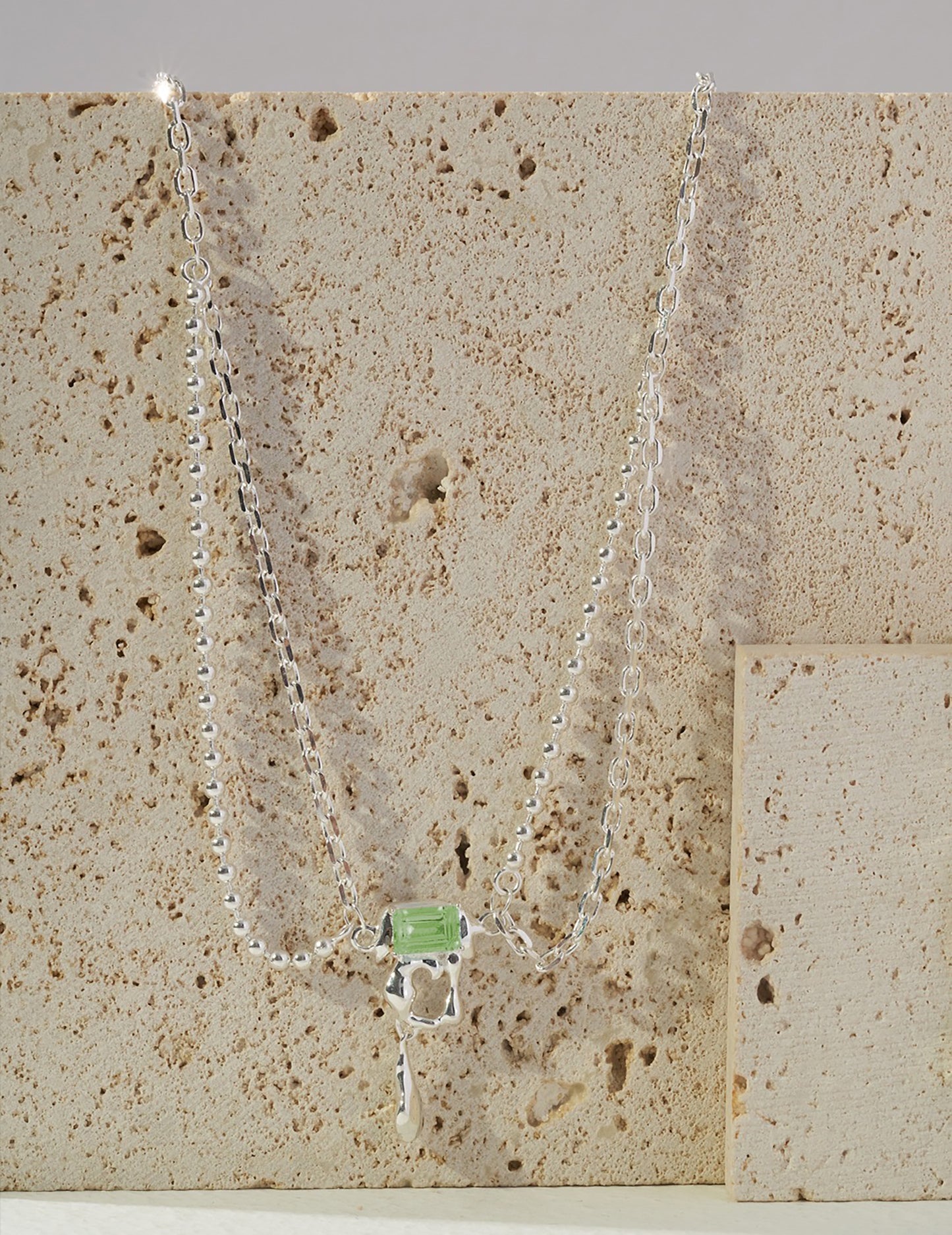 Gothic Style 925 Silver With Topaz Pendant Necklace