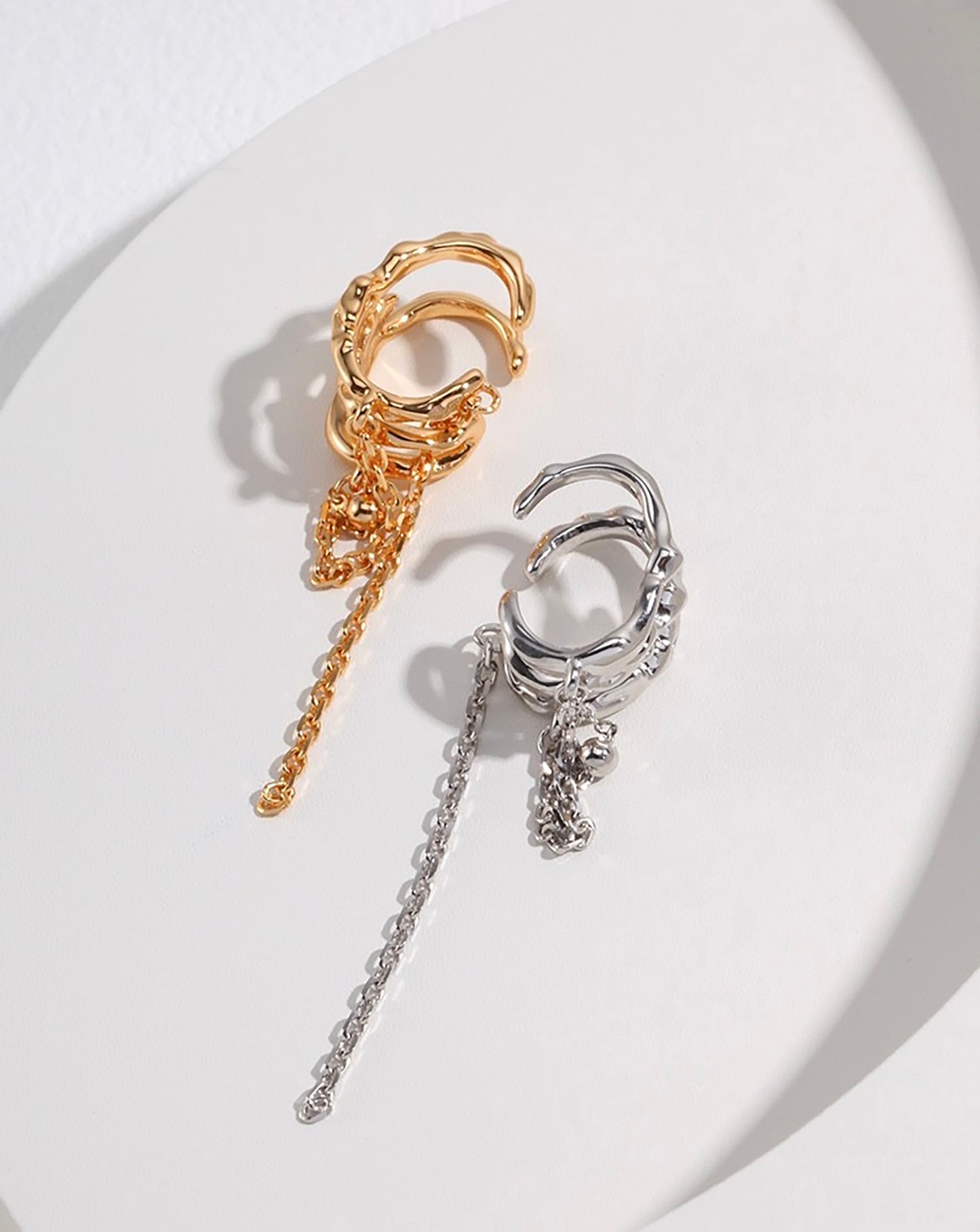 925 Silver With Tassel One Piece Earrings Cuff