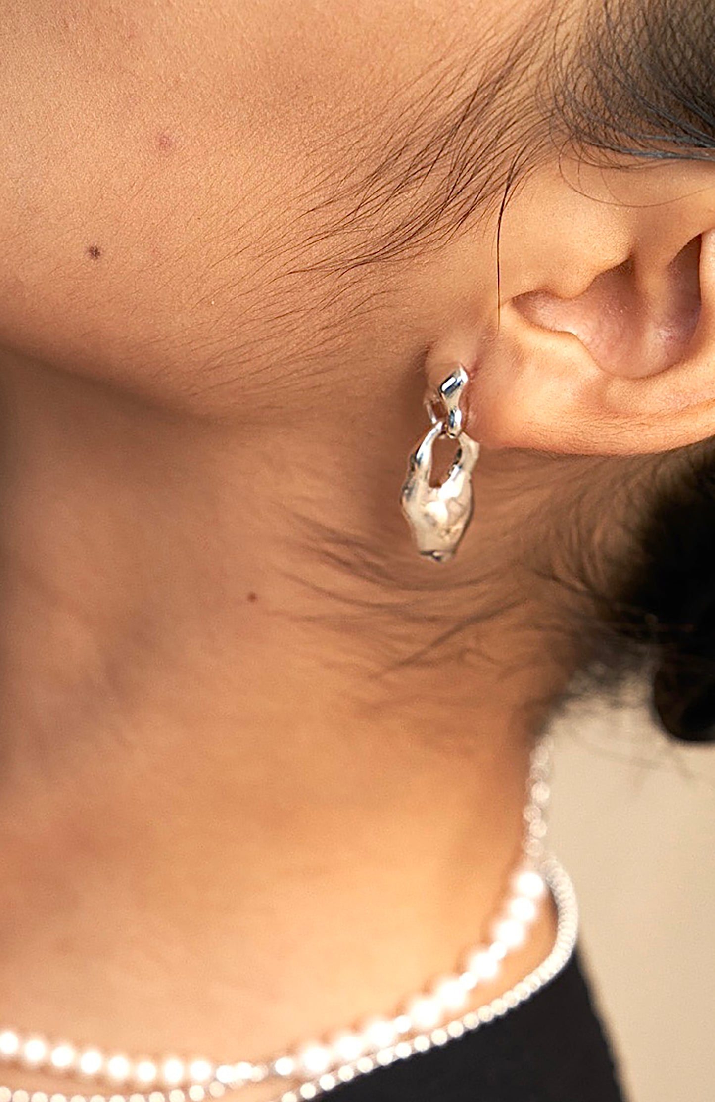 Flowing Lava Shaped 925 Silver Earrings
