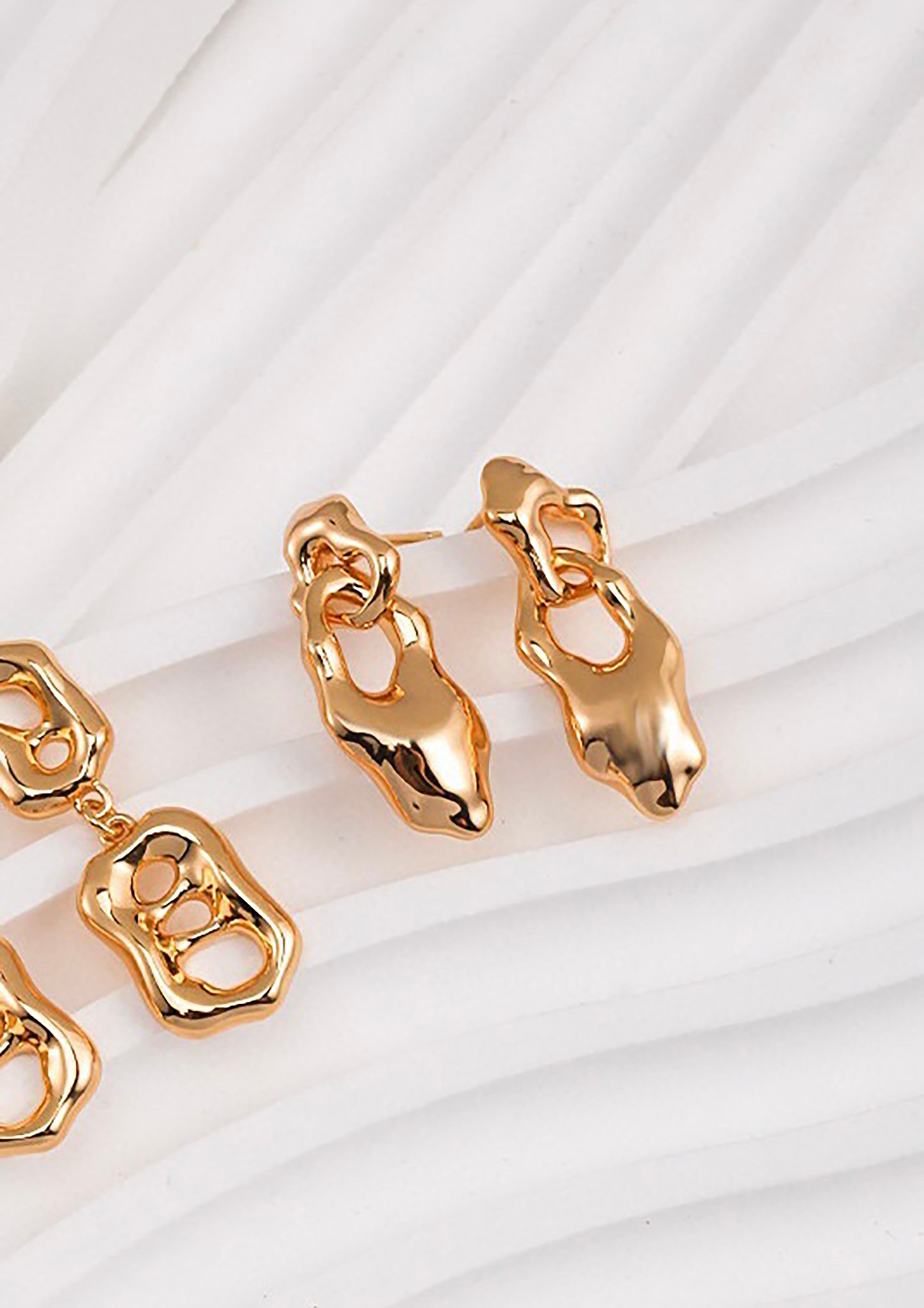 Flowing Lava Shaped 925 Silver Earrings