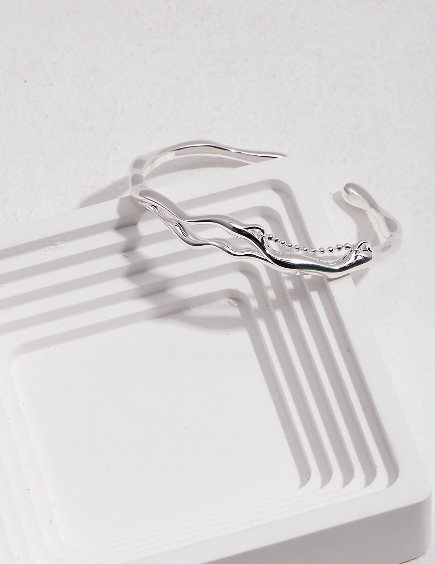 Branch Shaped 925 Sterling Silver Adjustable Bangle