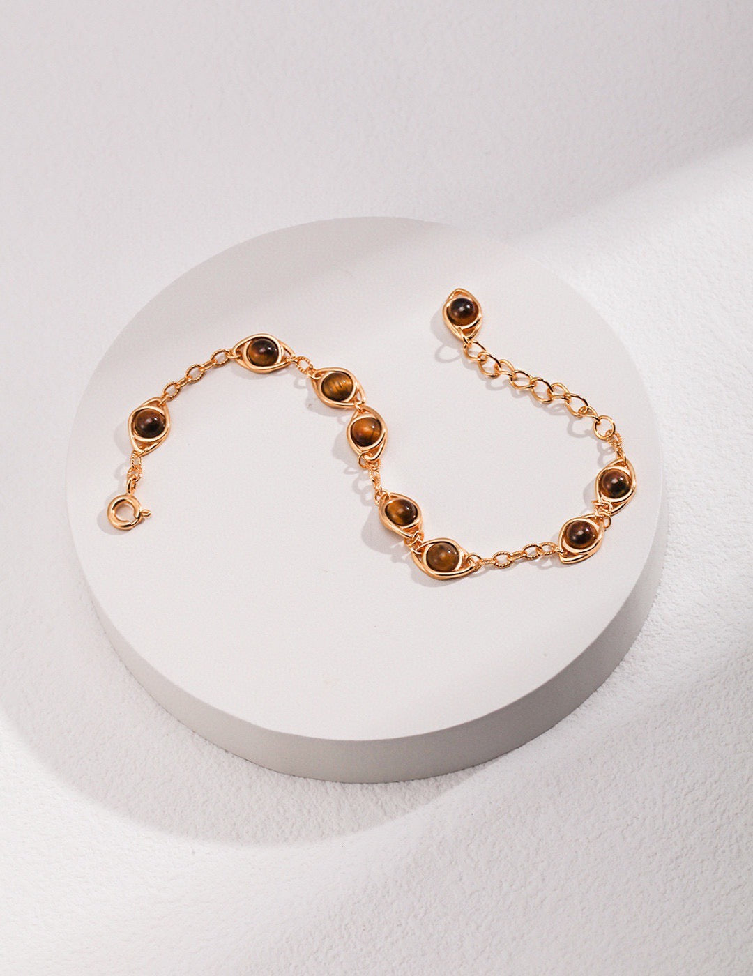 925 Silver Plated Gold With Tigereye Bracelet