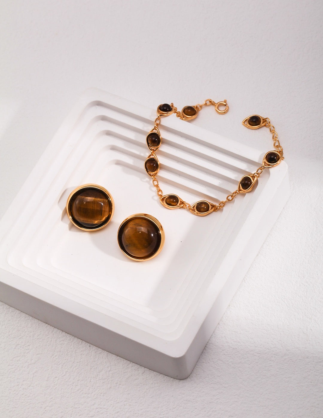 925 Silver Plated Gold With Tigereye Bracelet