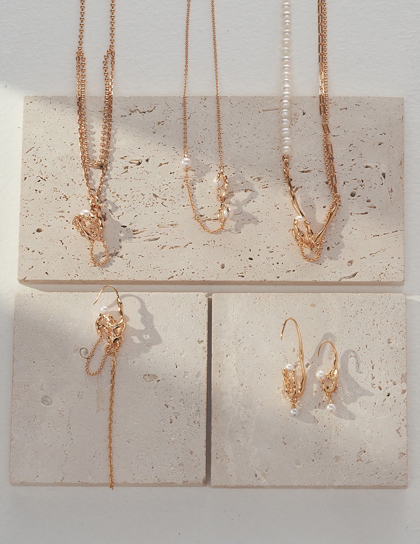 Vine Shaped 925 Sterling Silver With Pearls Necklace