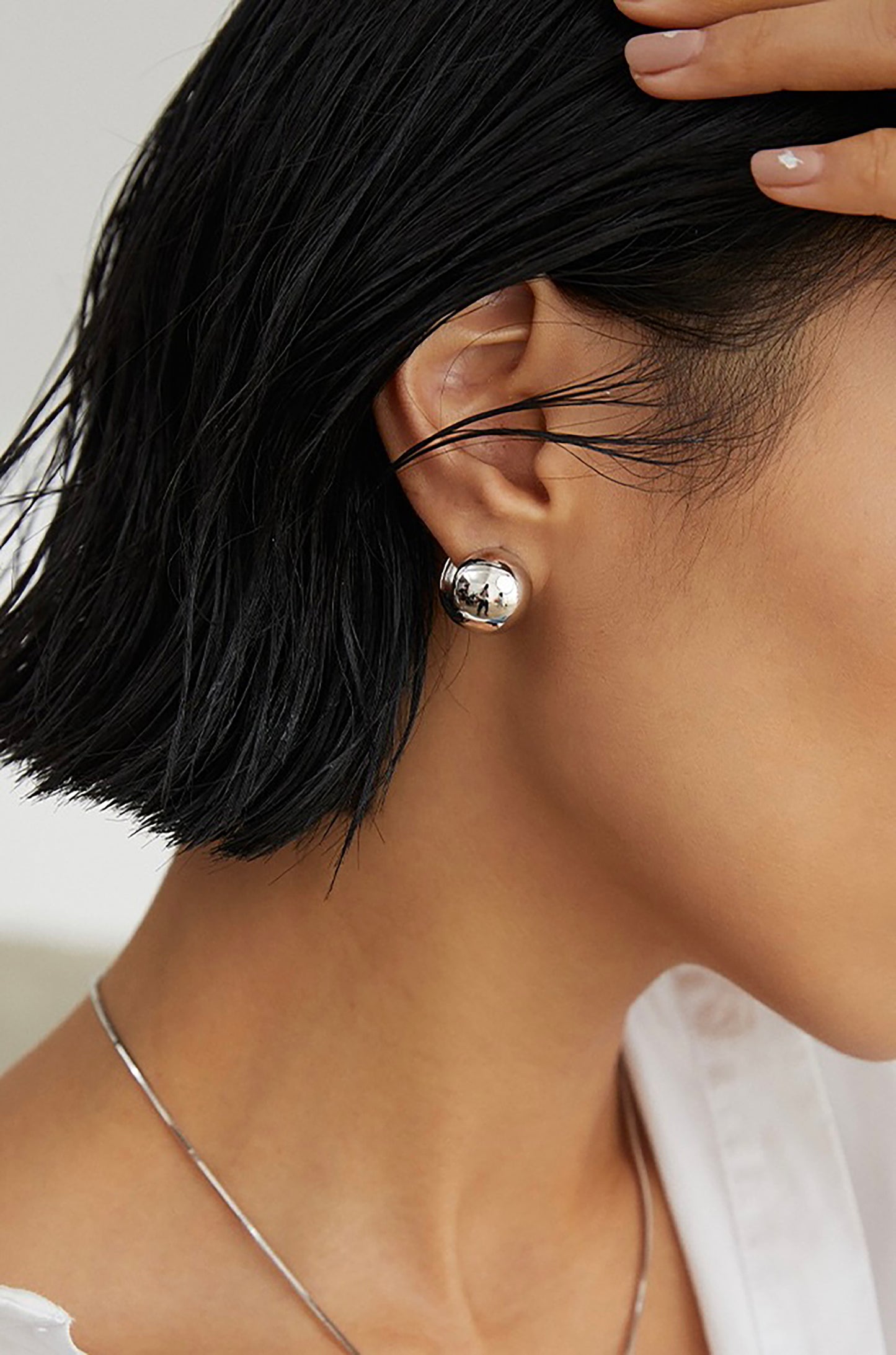 Ball Shape 925 Sterling Silver Earrings