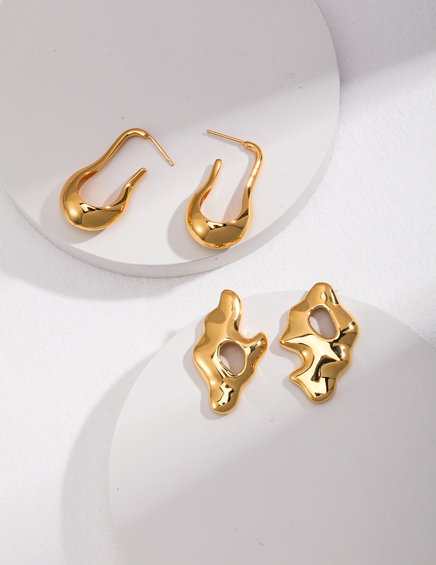 Wave Shaped 925 Silver Unbalance Earrings