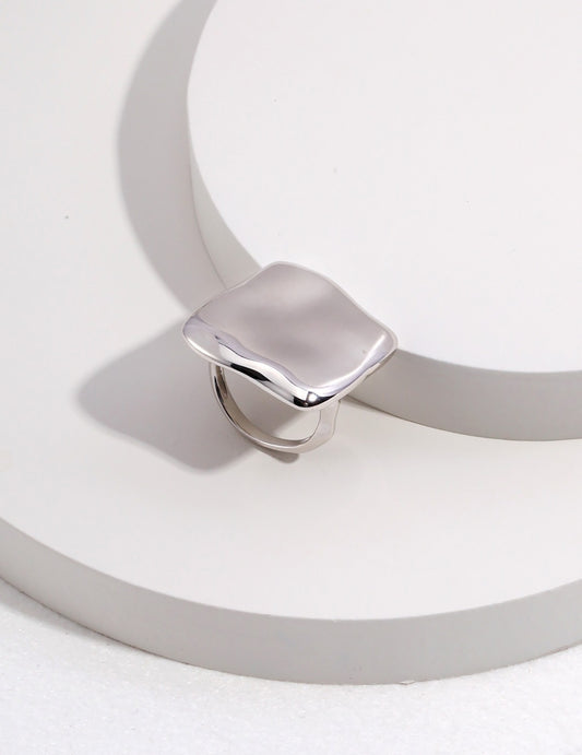 Square Shaped Big 925 Silver Ring