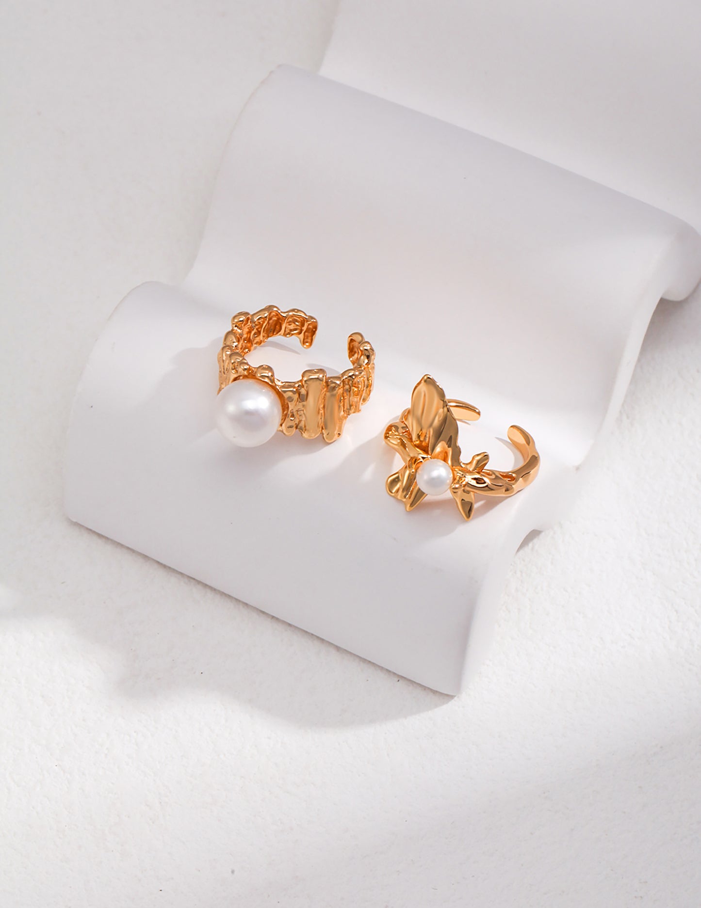 Timeless 925 Silver Plated Gold With Pear Open Ring