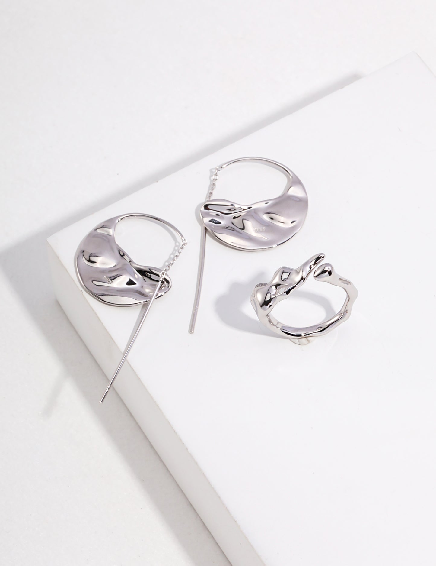 Semicircle 925 Sterling Silver Earrings