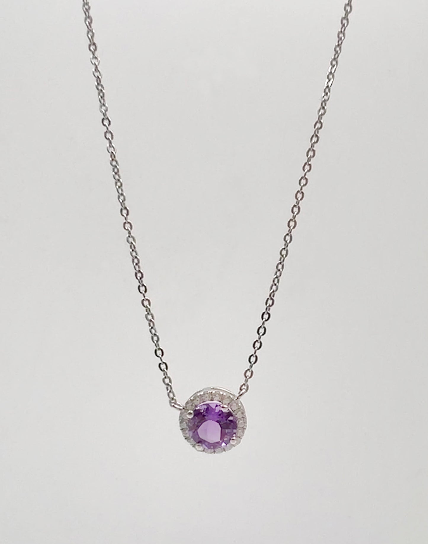 Amethyst Stone Pendant 925 Sterling Silver Necklace