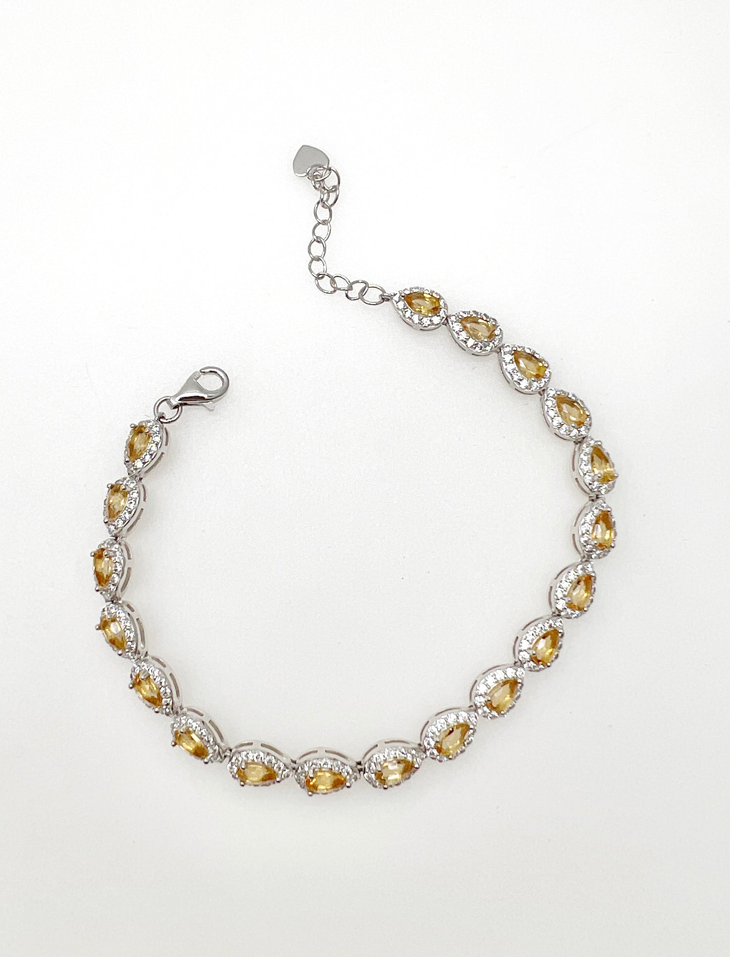 Citrine Stone 925 Sterling Silver Bracelet