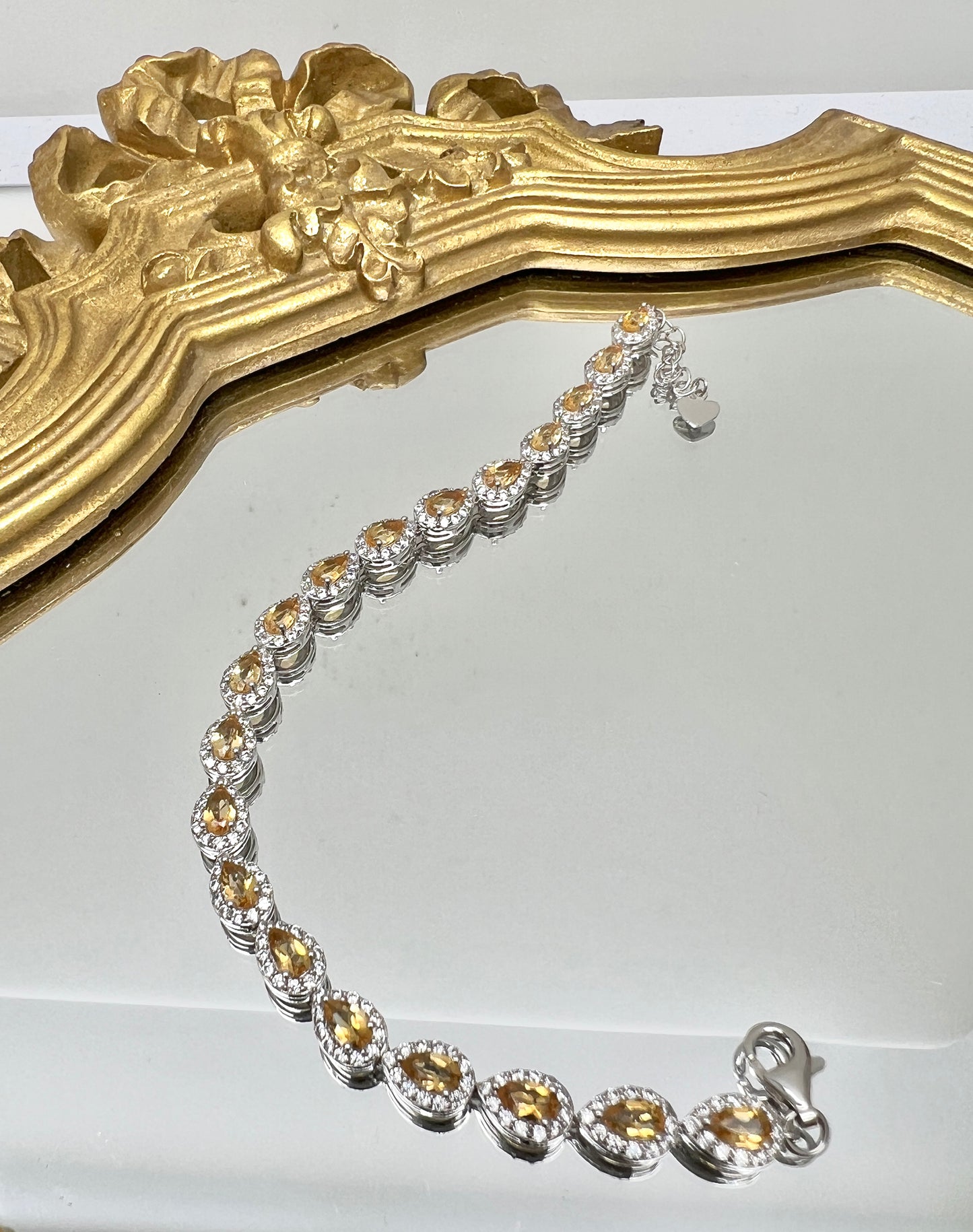 Citrine Stone 925 Sterling Silver Bracelet