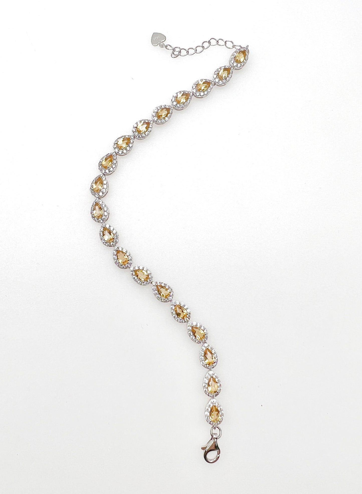 Citrine Stone 925 Sterling Silver Bracelet