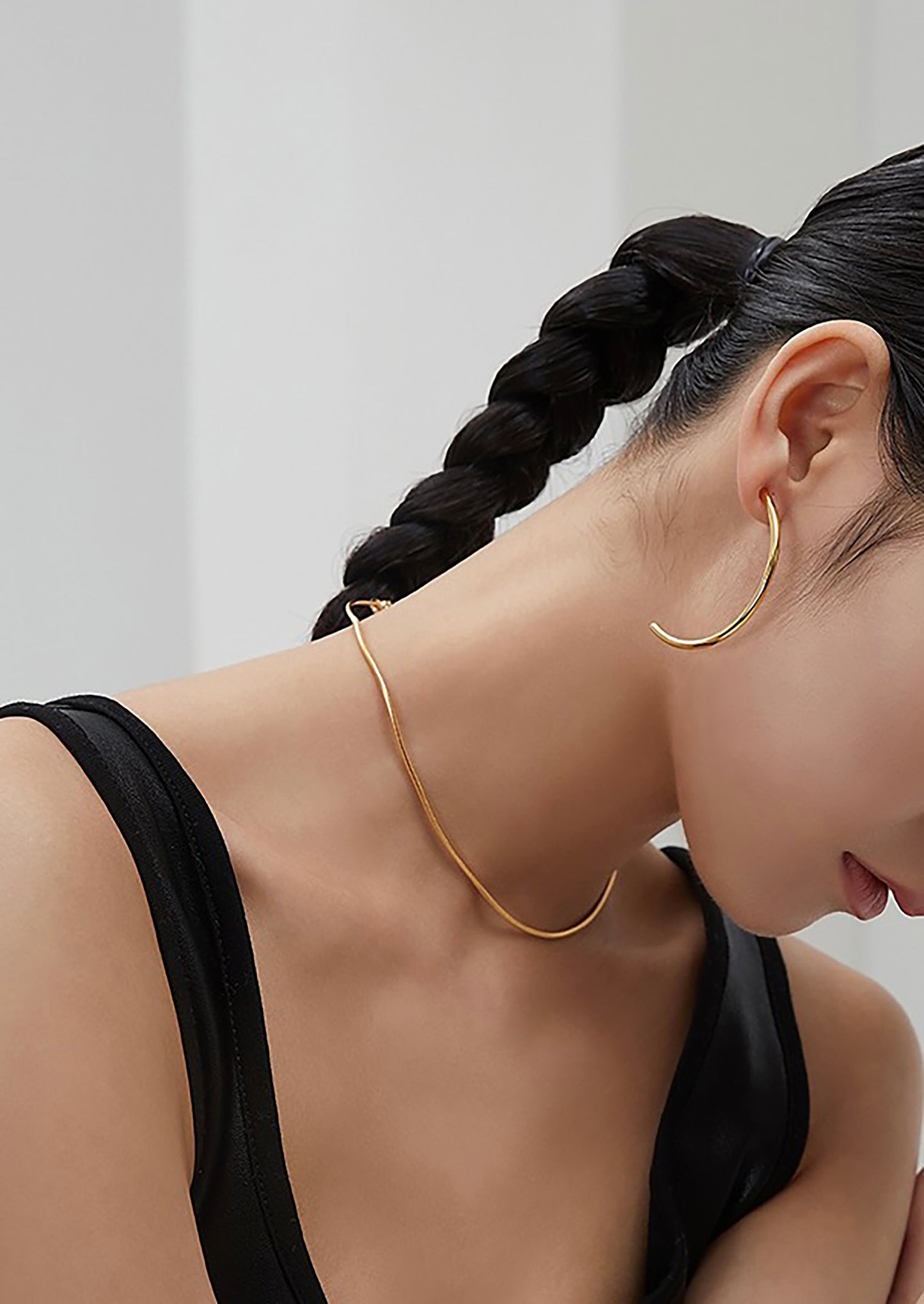 Half Circle Shaped 925 Silver Earrings