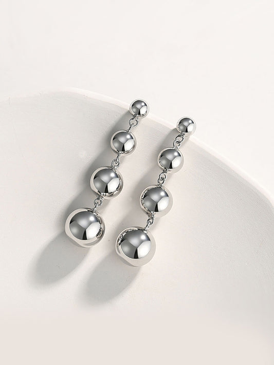 925 Silver Balls Dangle Earrings