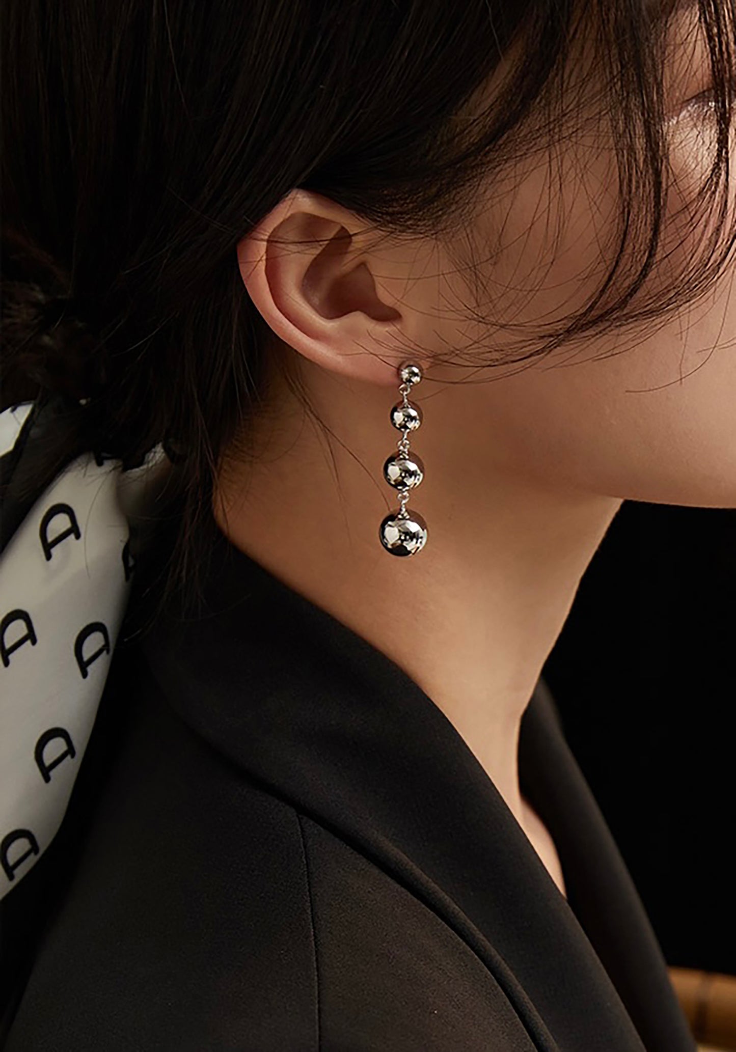 925 Silver Balls Dangle Earrings