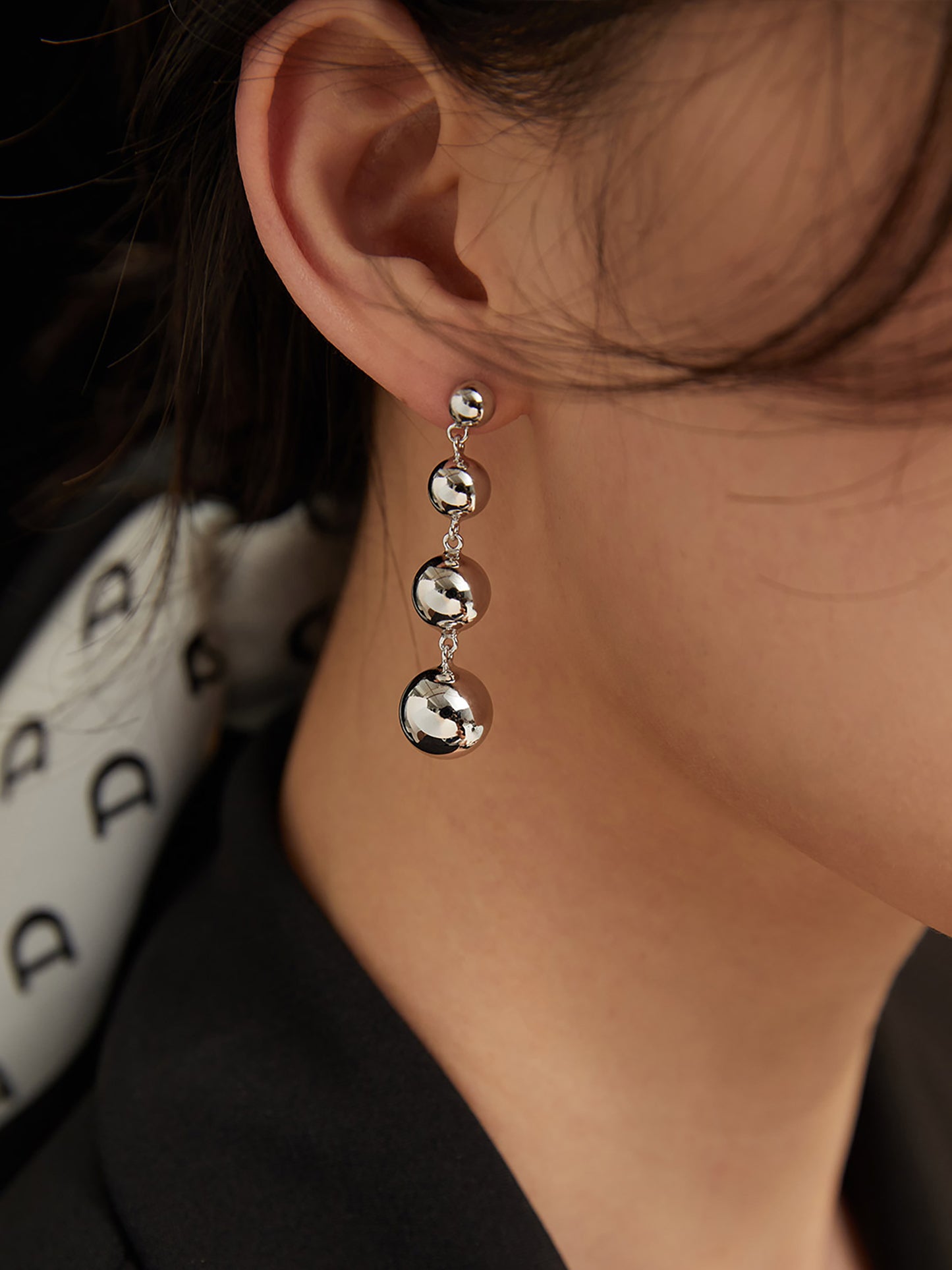 925 Silver Balls Dangle Earrings