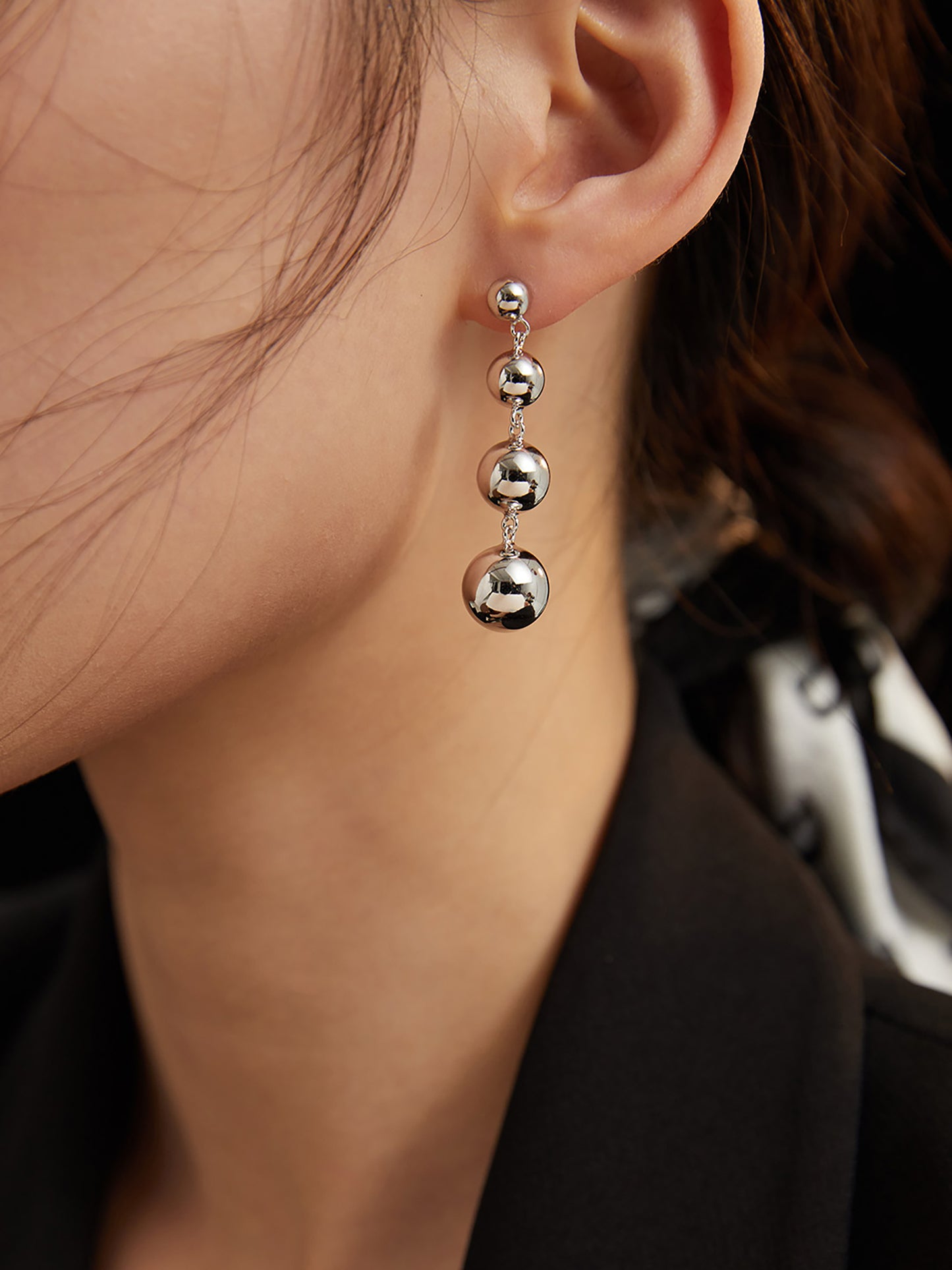 925 Silver Balls Dangle Earrings