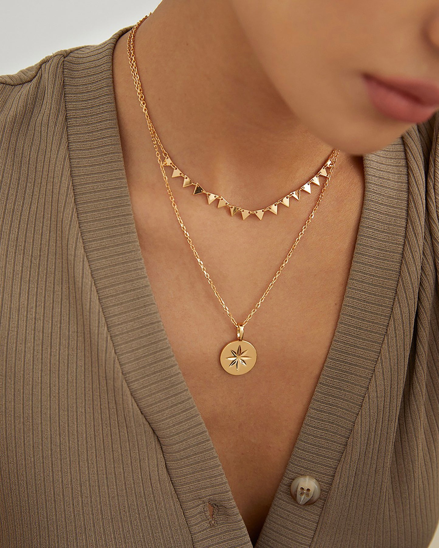 Bohemia Style  925 Silver Plated Gold Necklace