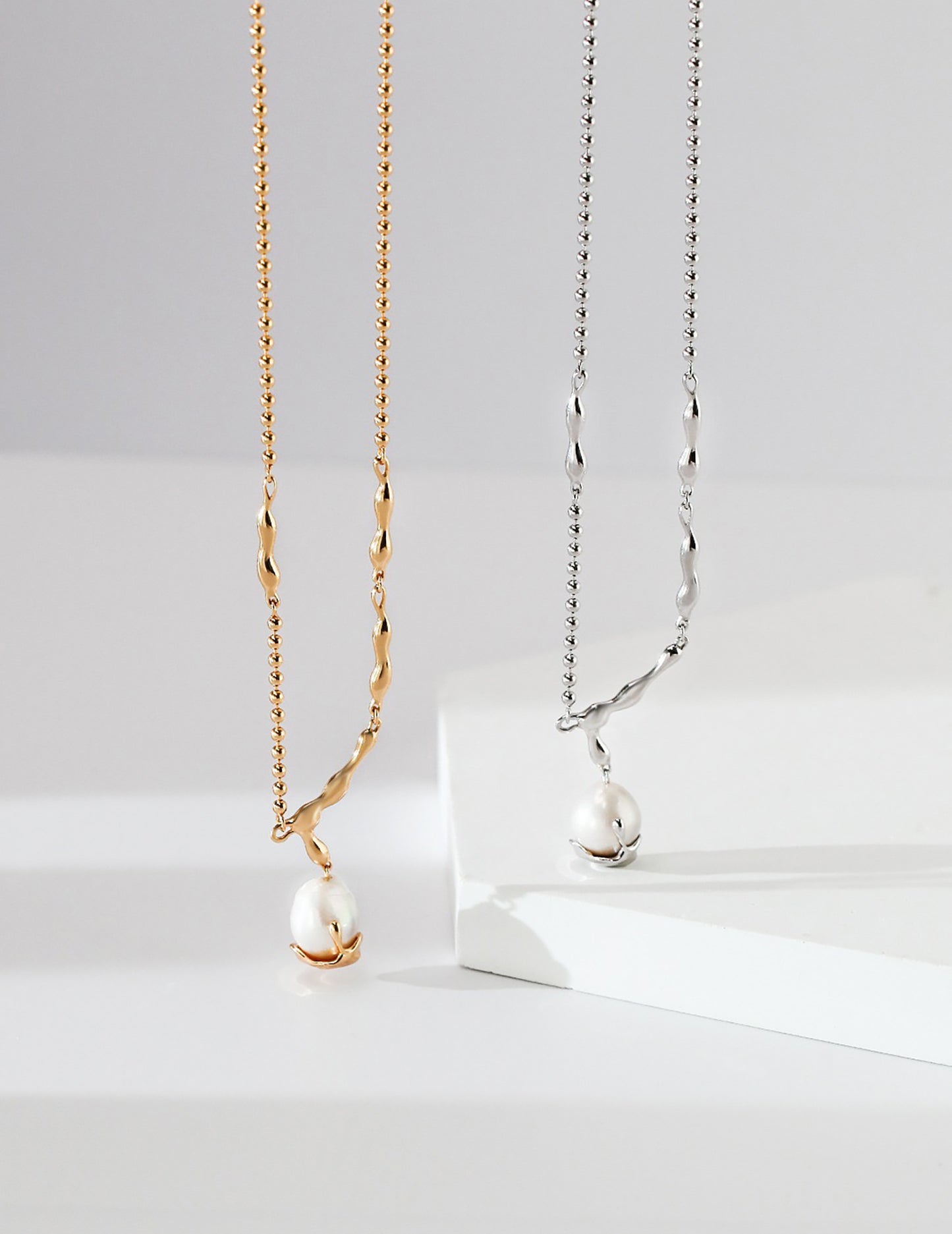 Baroque Pearls Pendant 925 Silver Necklace