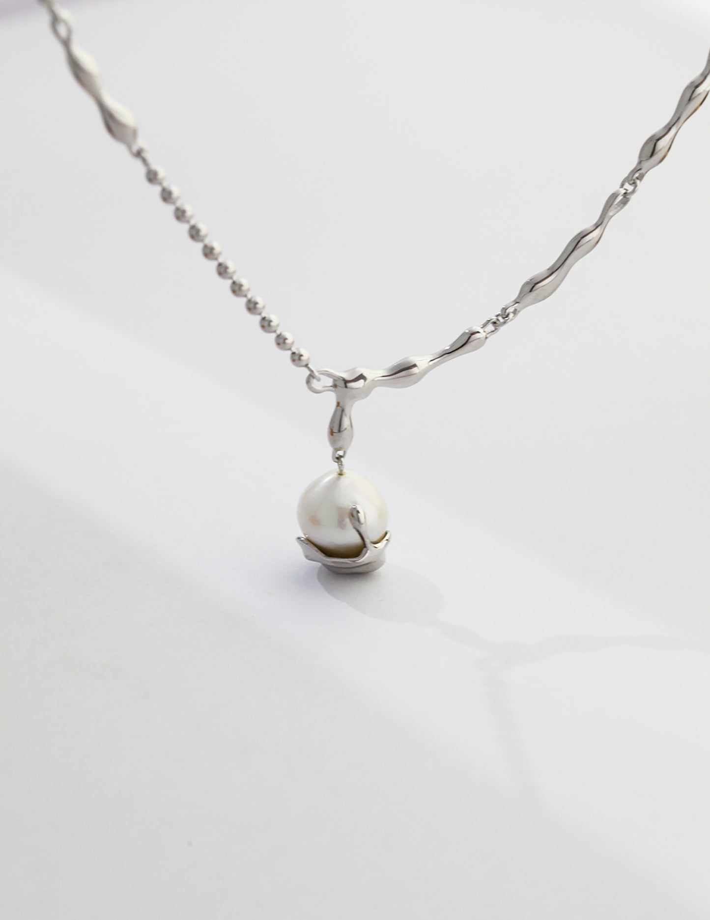 Baroque Pearls Pendant 925 Silver Necklace