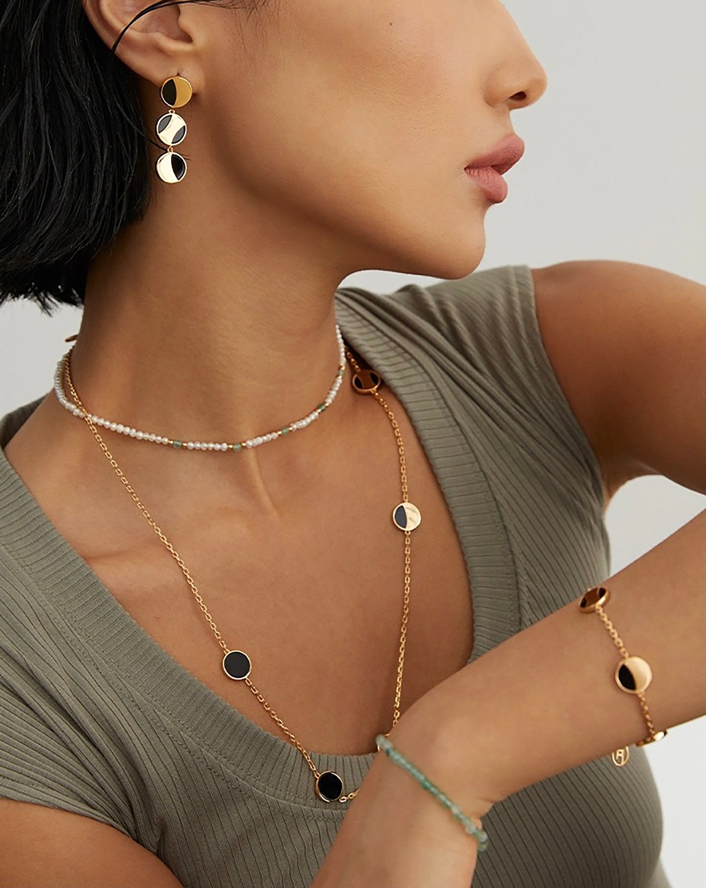 Green Strawberry Quartz With 925 Silver Bracelet