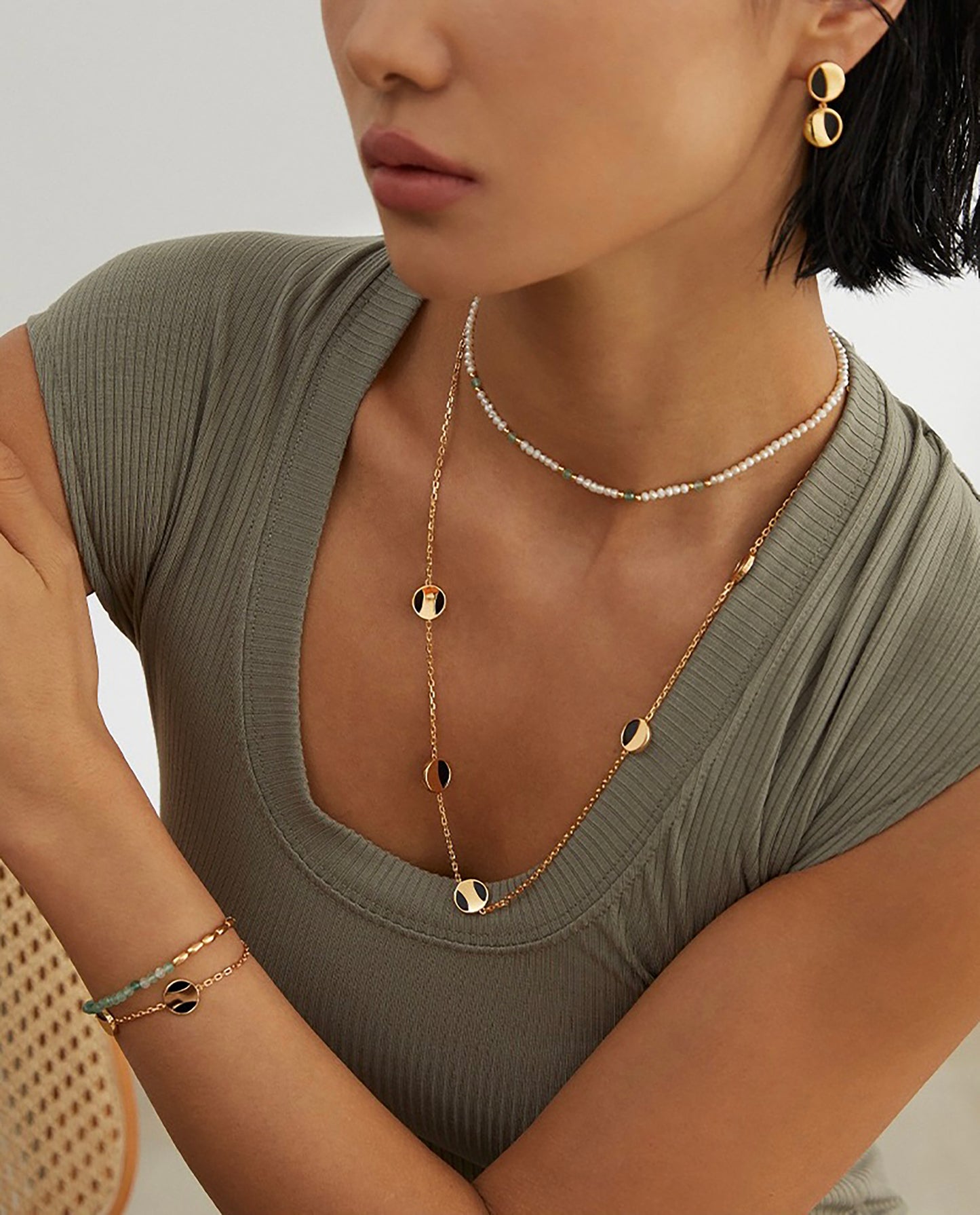 Green Strawberry Quartz With 925 Silver Bracelet