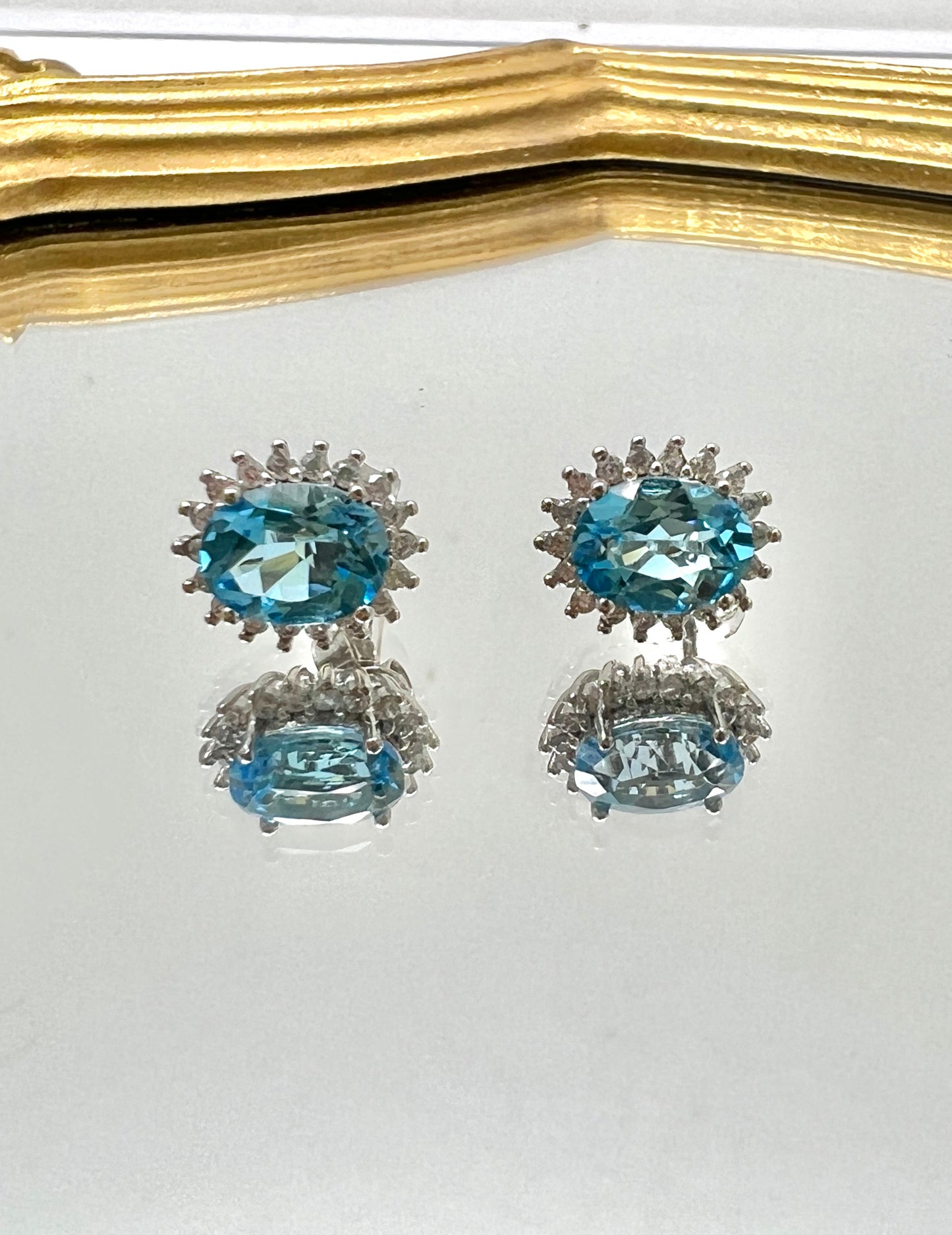 Blue Topaz 925 Silver Stud Earrings