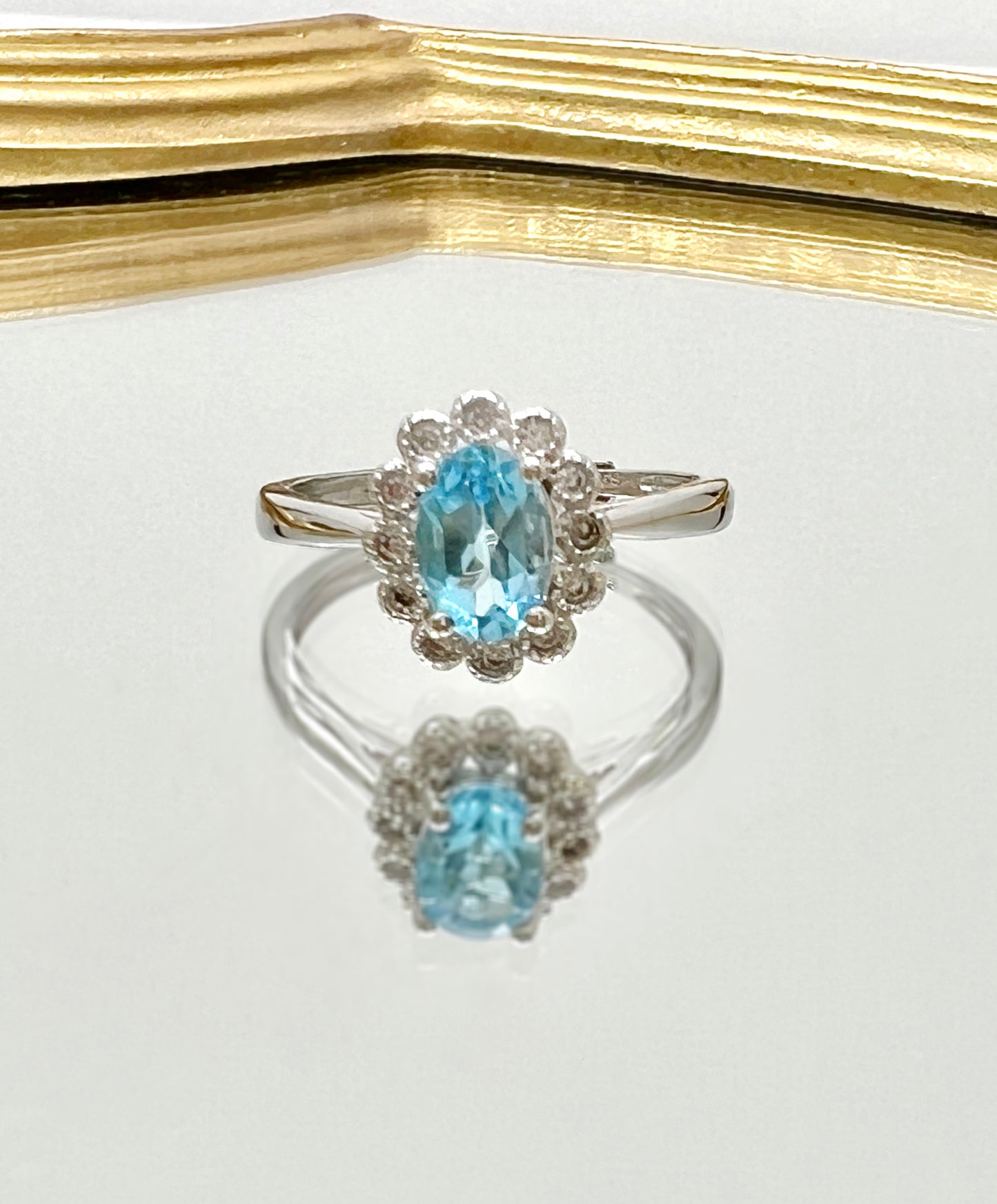 Topaz Stone Princess Diana Ring