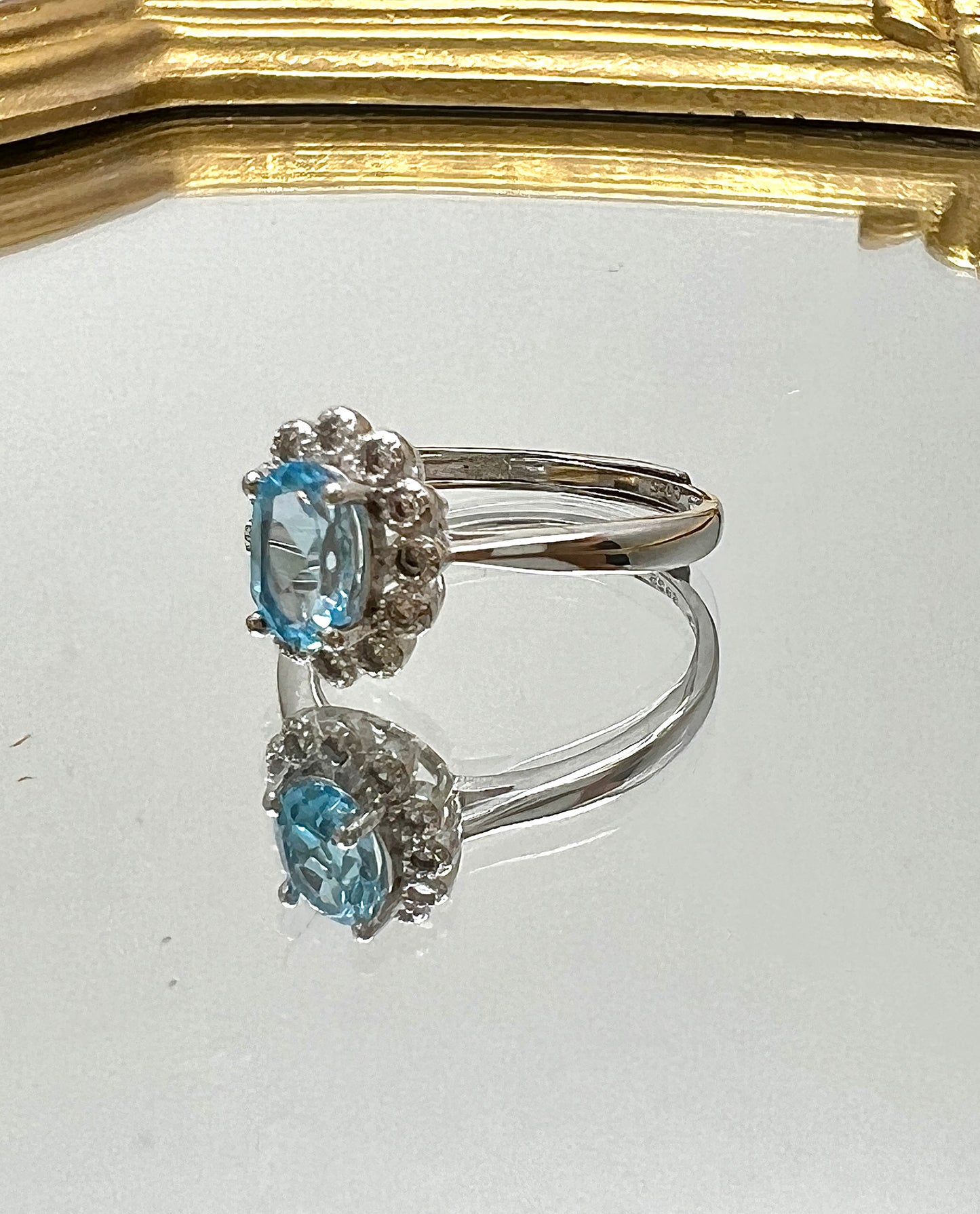 Topaz Stone Princess Diana Ring
