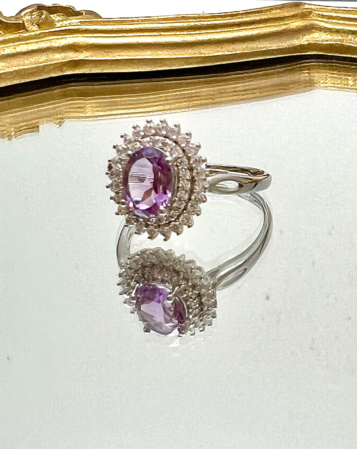 Amethyst Stone Big Princess Diana Ring