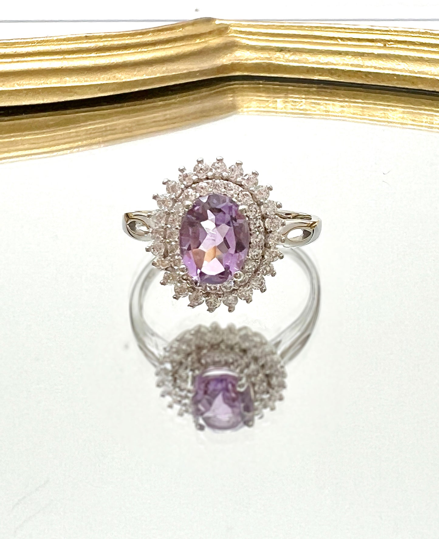 Amethyst Stone Big Princess Diana Ring
