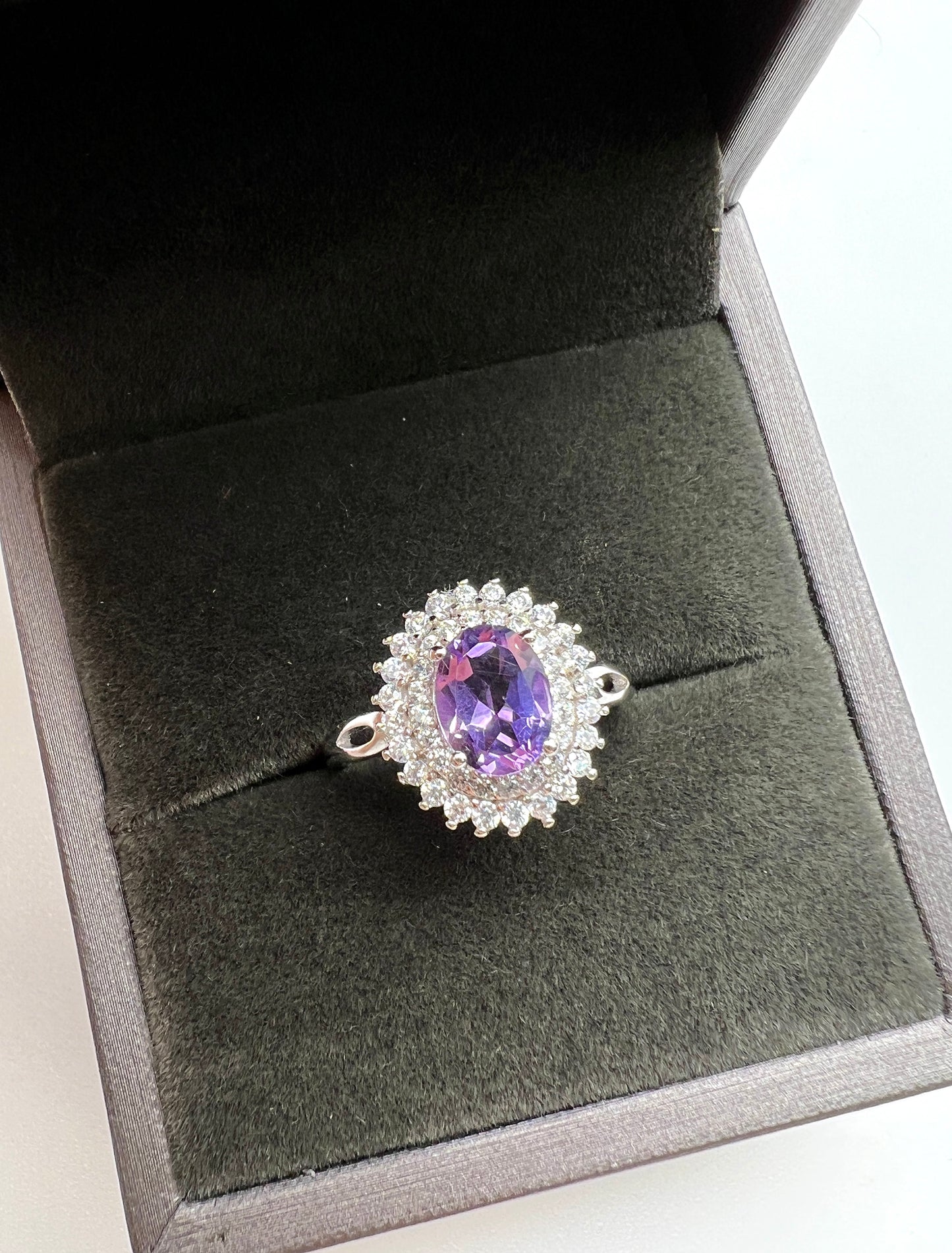Amethyst Stone Big Princess Diana Ring