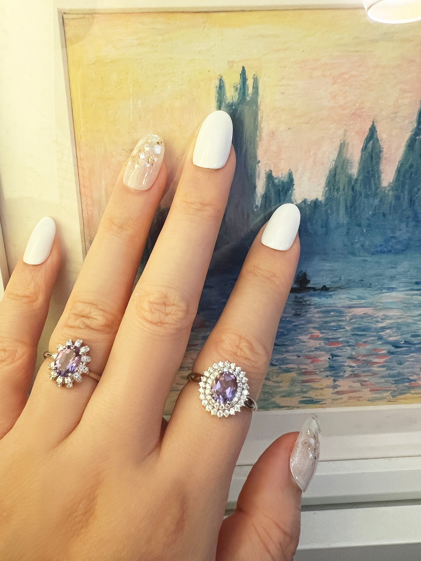 Amethyst Stone Big Princess Diana Ring