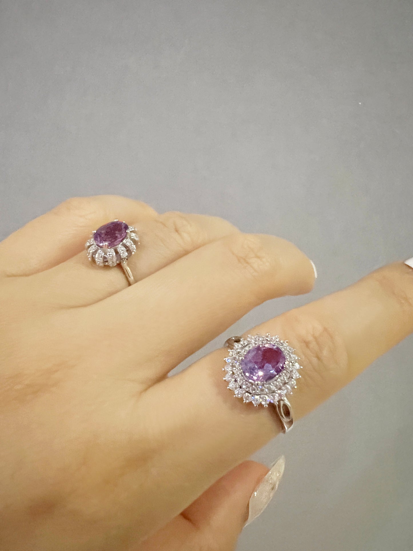 Amethyst Stone Big Princess Diana Ring