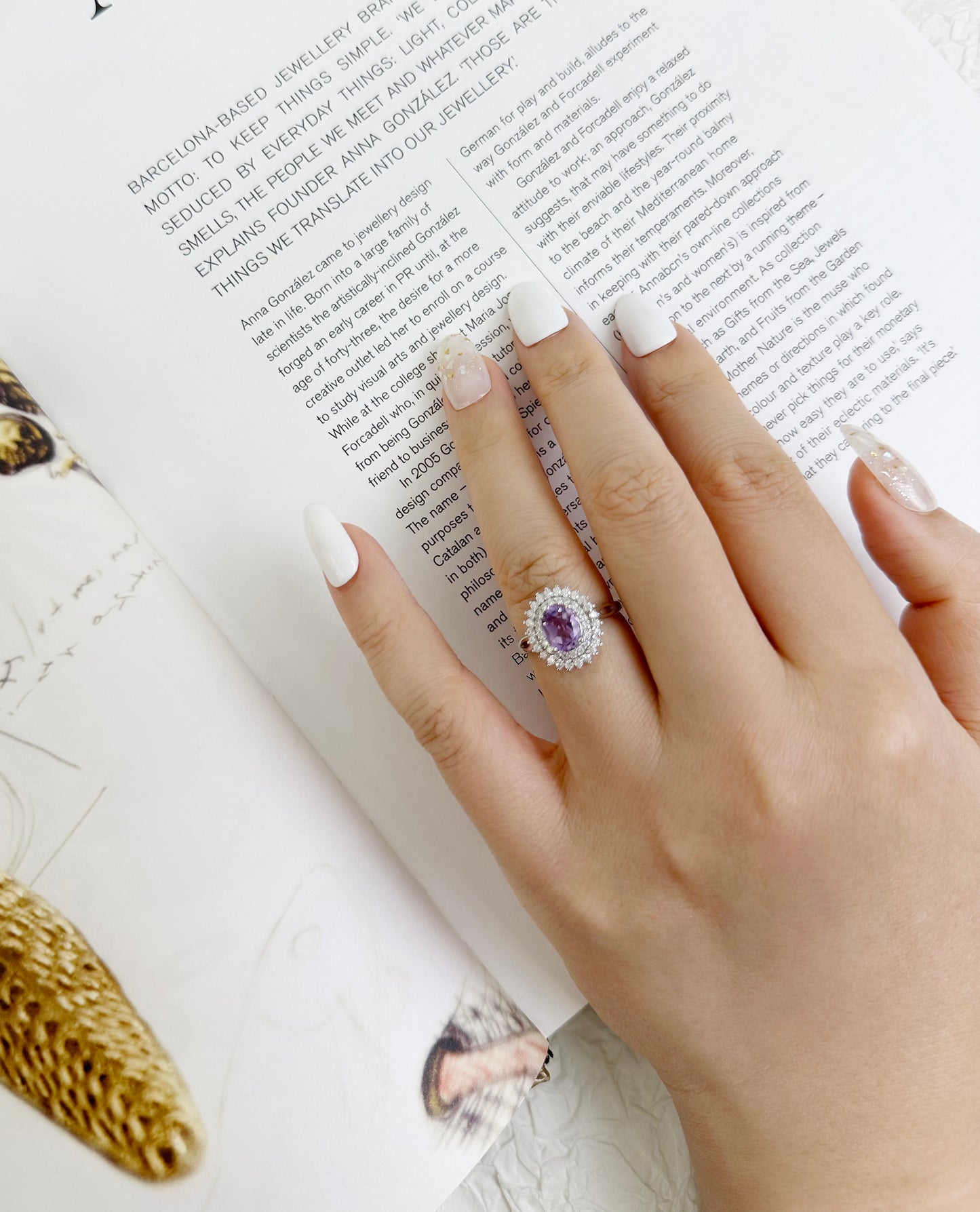 Amethyst Stone Big Princess Diana Ring