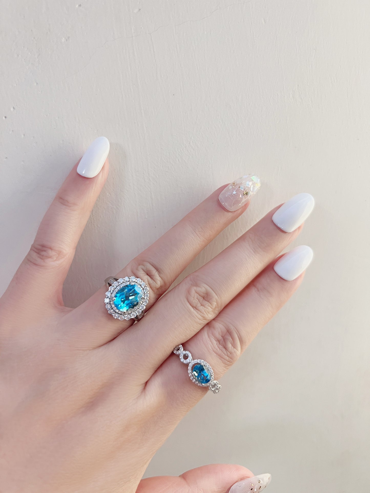 Multi-stone Blue Topaz 925 Sterling Silver Adjustable Ring