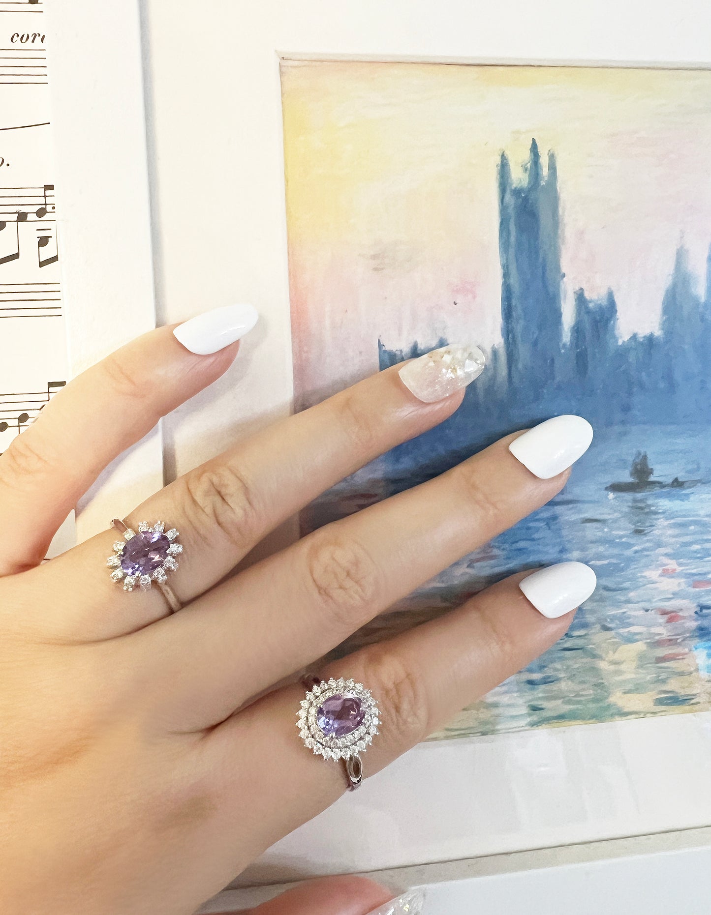 Oval Amethyst Stone 925 Sterling Silver Adjustable Ring