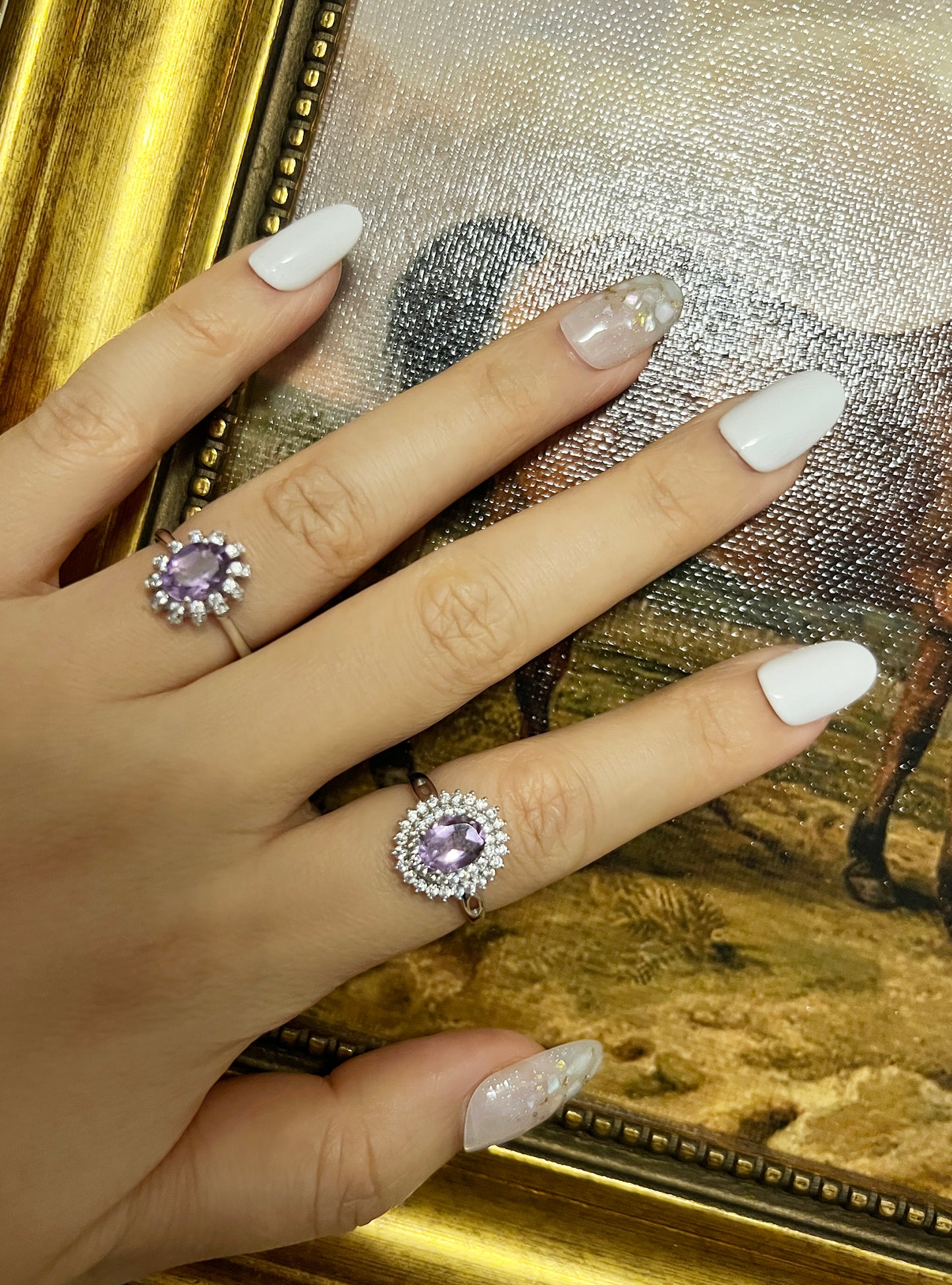 Oval Amethyst Stone 925 Sterling Silver Adjustable Ring