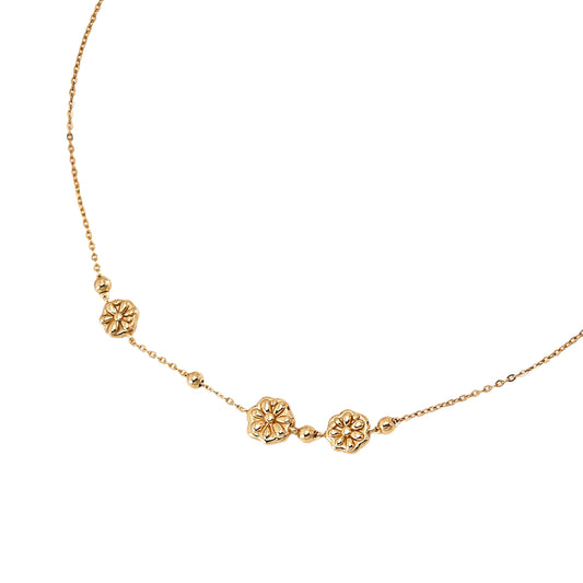 Flower Charm Gold Plated Sterling Silver Choker